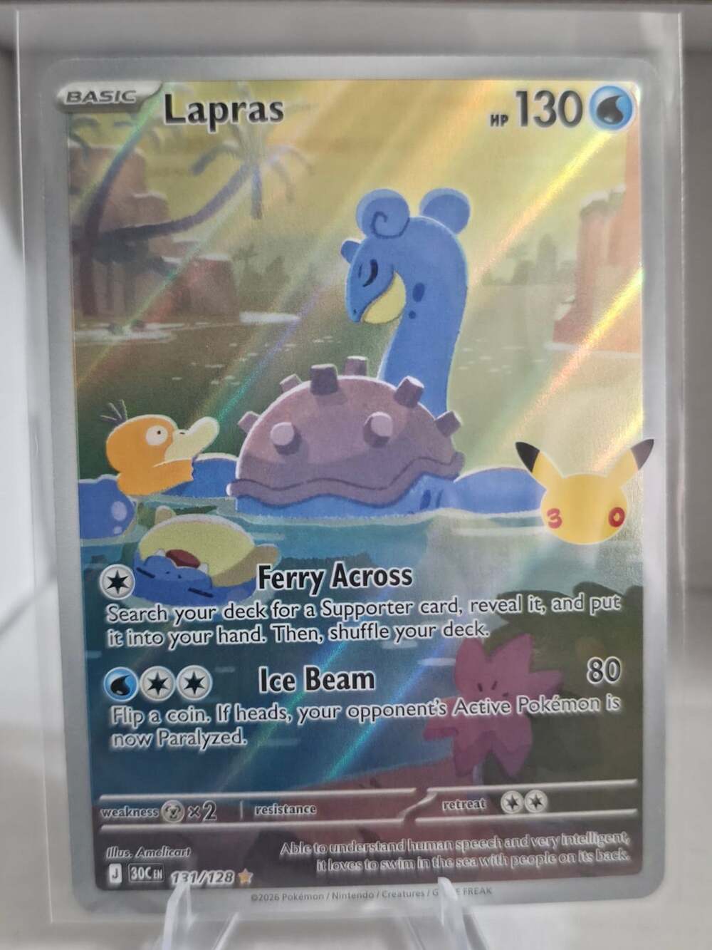 Pokemon Card Lapras 131/128 30C EN Holo Illustration Rare